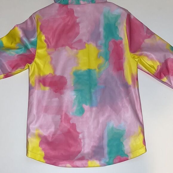 π₯ Andy & Evan Girls Rainbow Tie-Dye Hooded Rain Jacket Coat Size 3T NWT - Picture 6 of 8